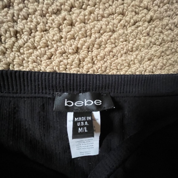 Bebe Black Padded Tube Cami Crop Top M/L - Picture 4 of 4